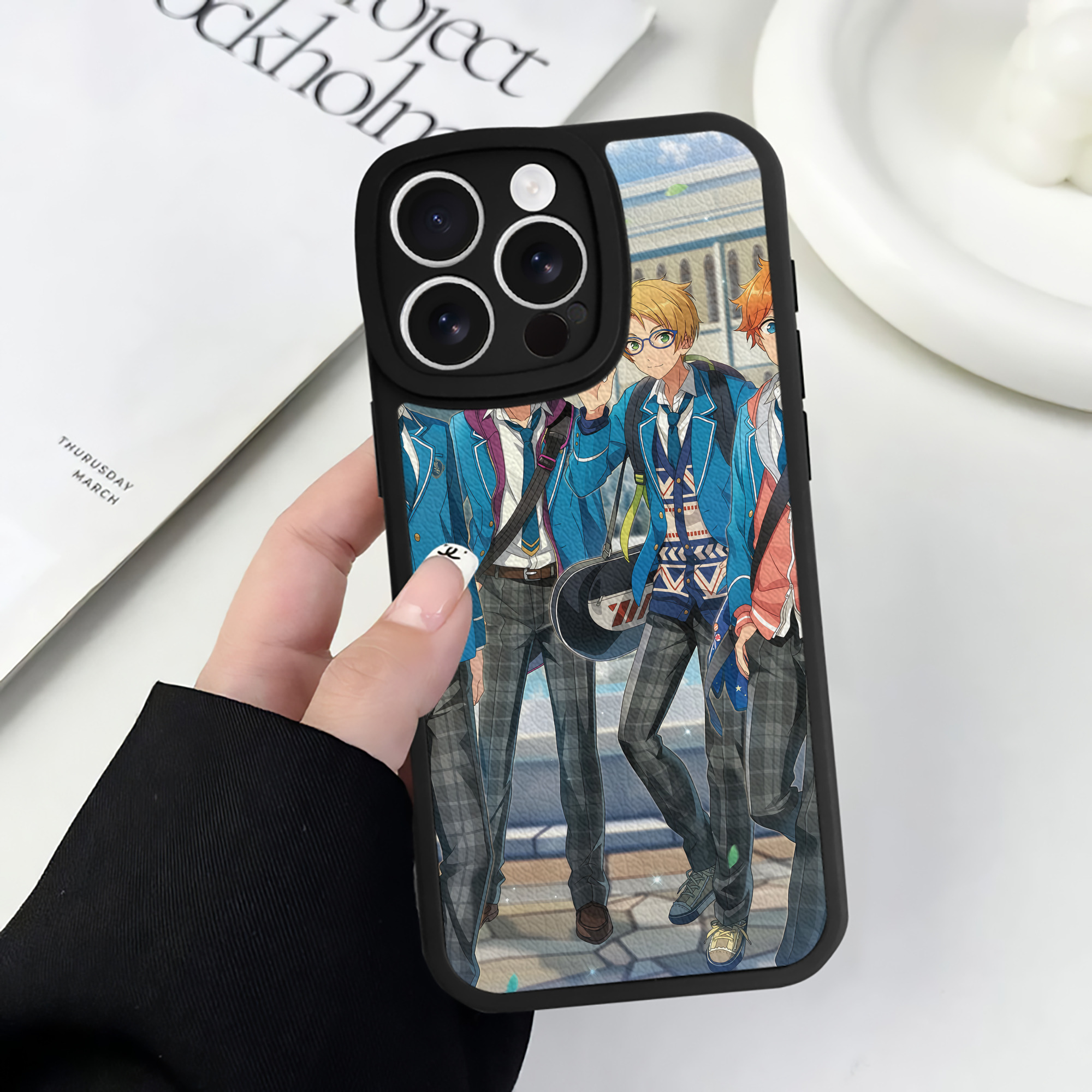 （画像用） あんさんぶるスターズ! Ensemble Stars 【iPhone 16シリーズ対応】シリコンスマホケース（レザー調） 材質：シリコン
